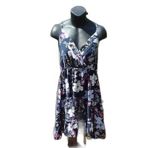Maurices Navy Blue Sundress with Floral Print and Strappy Back Size Large